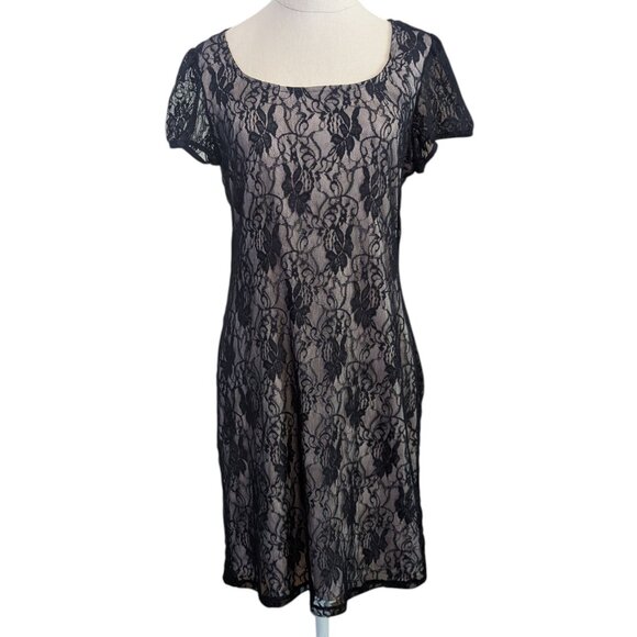 Vintage Y2K Lace Overlay Witchy Fairy Whimsigoth Mesh Dress Going Out Large - Picture 1 of 8